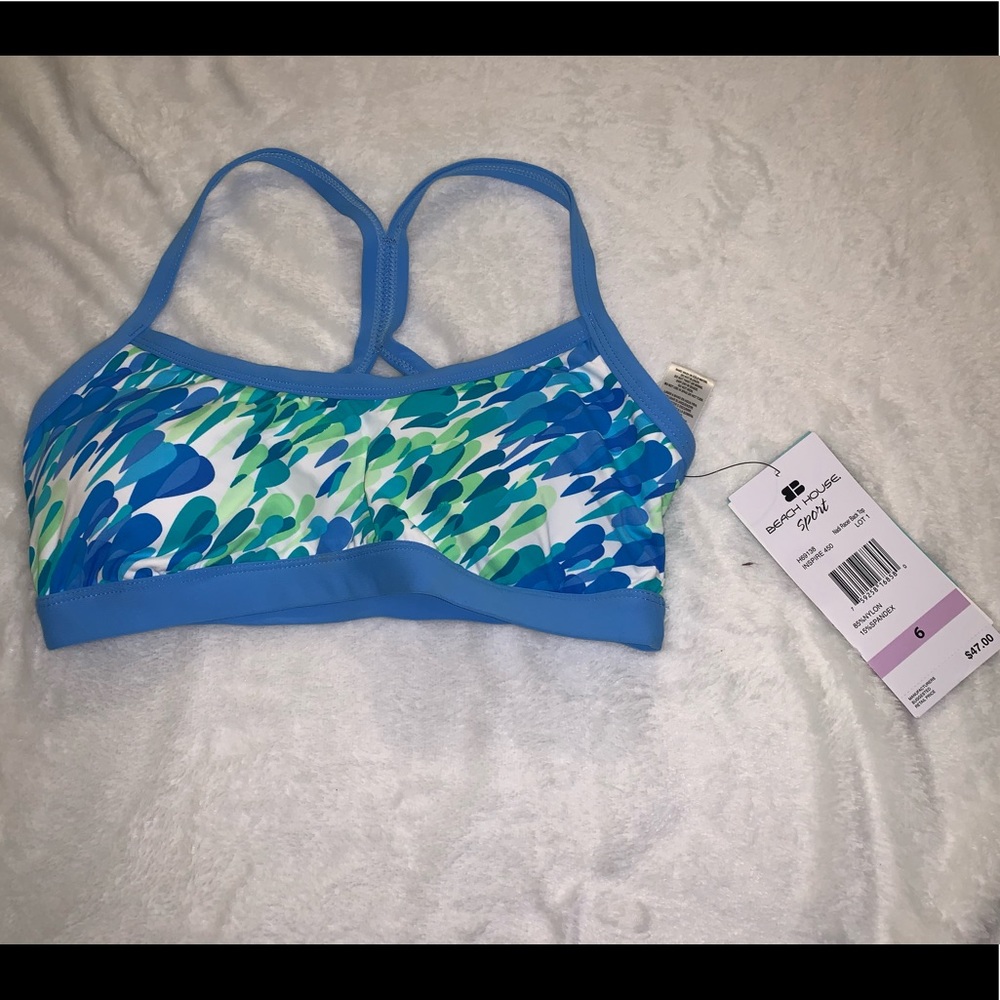 Beach House Blue Bikini Top Size 6